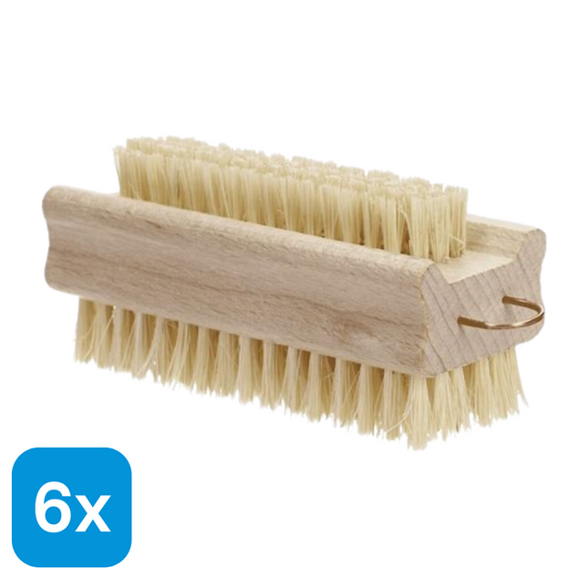 6x Nagelborstel Hout