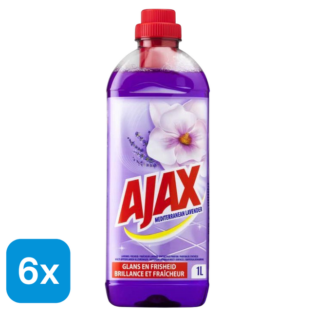 6x Ajax Allesreiniger Mediterranean Lavendel - 1 liter
