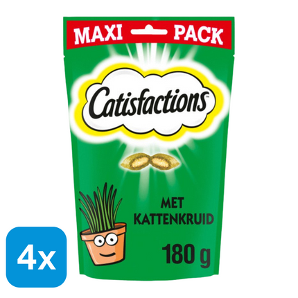 4x Catisfactions Kattensnack Kattenkruid - 180 gr