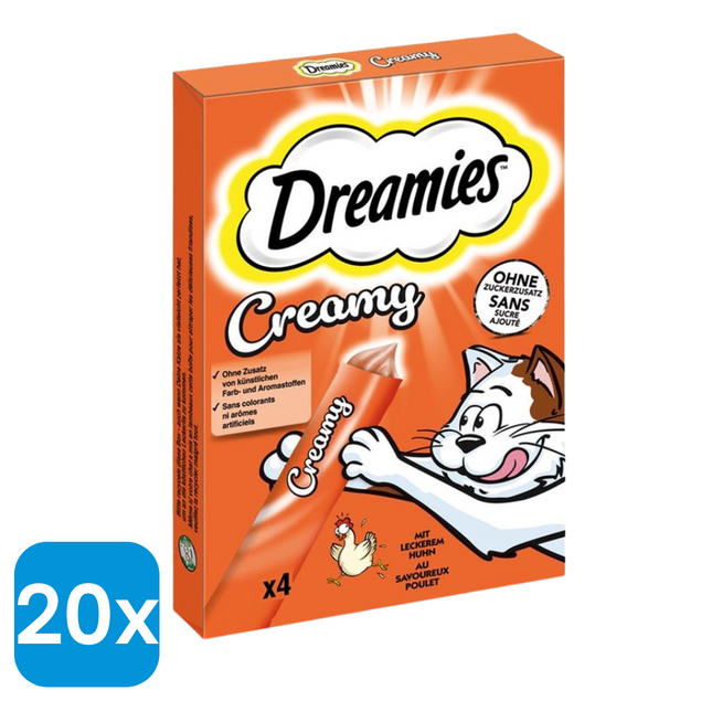 20x Catisfactions Creamy Kattensnack Kip - 10 gr