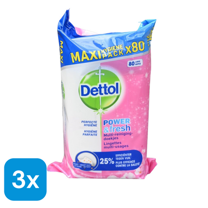 3x Dettol Schoonmaakdoekjes Kersenbloesem - 80 stuks