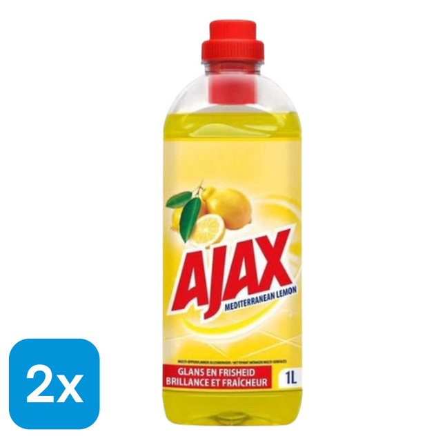 2x Ajax Allesreiniger Mediterranean Limoen - 1 liter