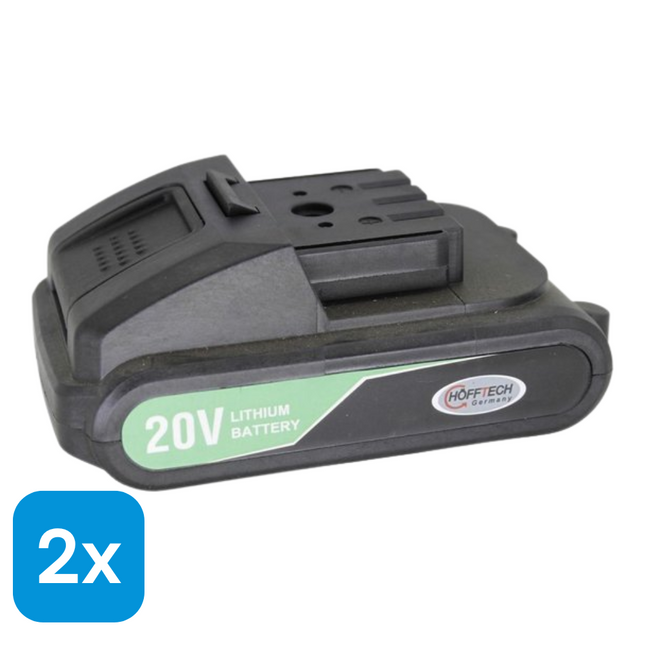 2x Hofftech Accu voor Slagmoersleutel 20V/1500 mAh