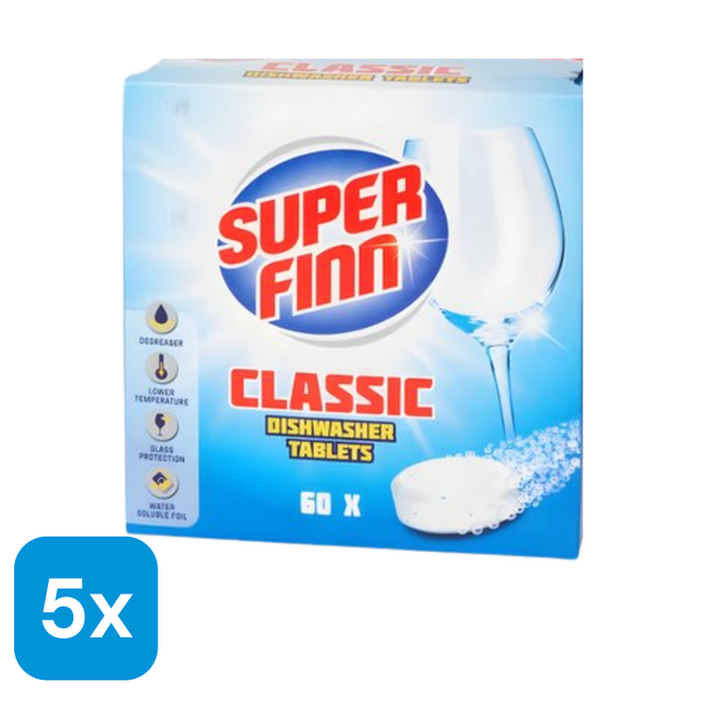5x Superfinn Vaatwastabletten Classic - 60 stuks