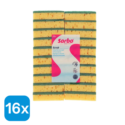 16x Sorbo Schuursponzen - 20 stuks