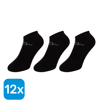 12x Kappa Sneakersokken Zwart Maat 39-42