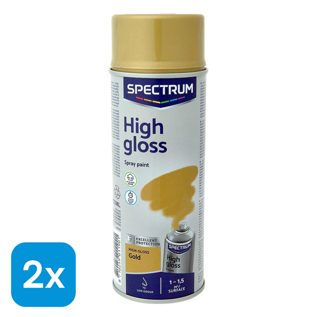 2x Spectrum Spuitverf Goud - 400 ml