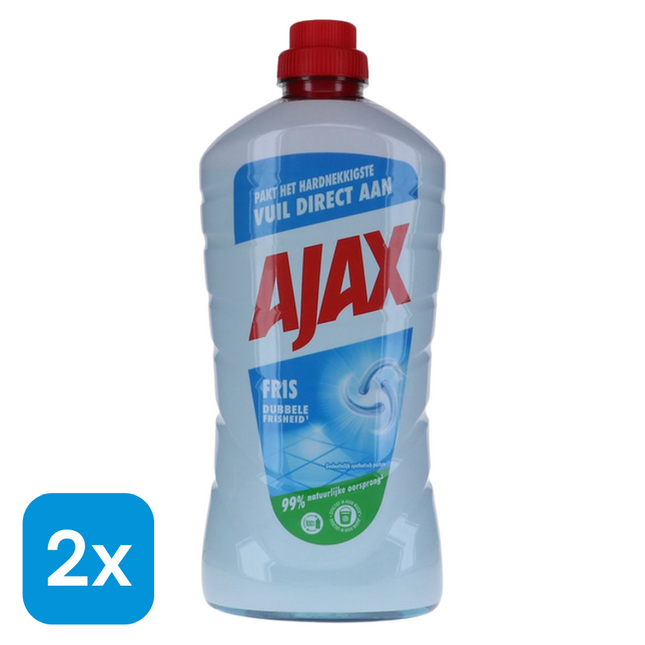2x Ajax Allesreiniger Fris - 1 liter