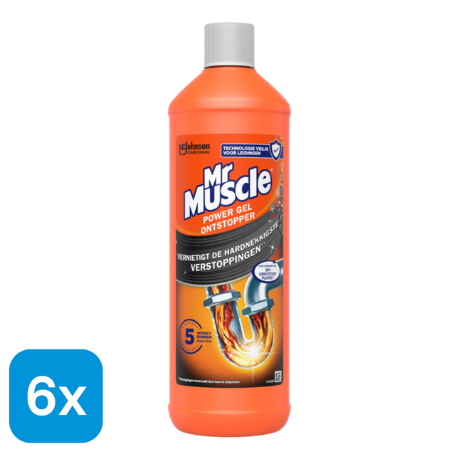 6x Mr. Muscle Power Gel Ontstopper - 1 liter