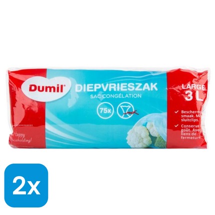 2x Dumil Diepvrieszakjes 3L - 75 stuks