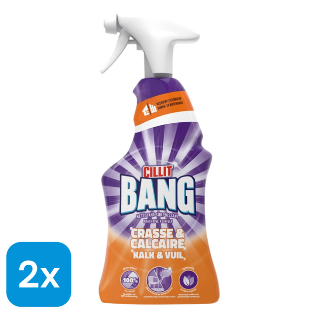 2x Cillit Bang Kalk & Vuil Spray - 750 ml