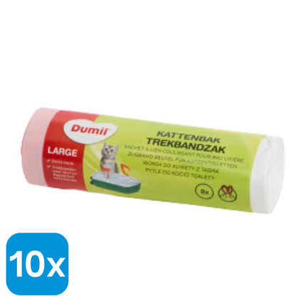 10x Dumil Kattenbakzakken met Trekband - 8 stuks