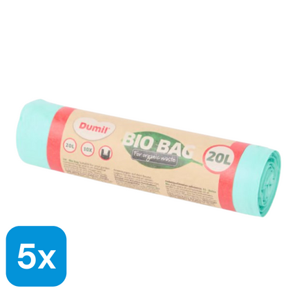 5x Dumil Bio Afvalzakken 20L - 10 stuks