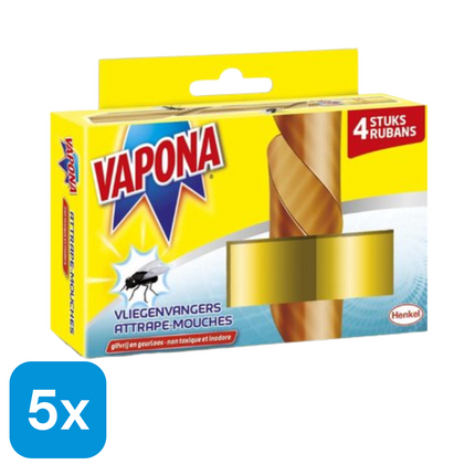 5x Vapona Vliegenvangers - 4 stuks