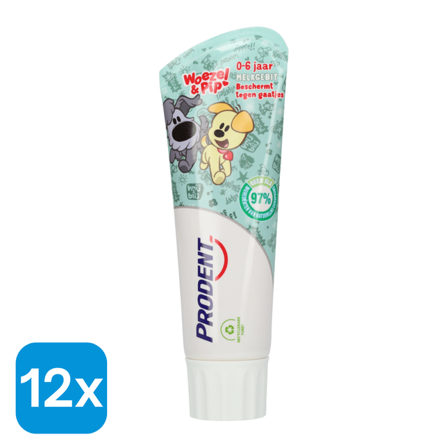 12x Prodent Tandpasta Woezel & Pip 0-6 jaar - 75 ml