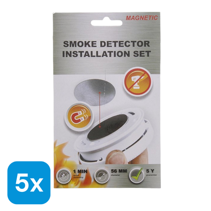 5x Magnetische Montageset Rookmelder - Ø56 mm