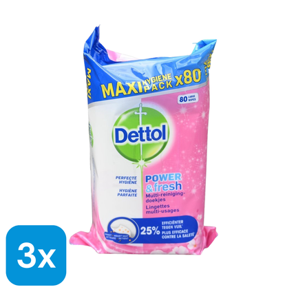 3x Dettol Schoonmaakdoekjes Kersenbloesem - 80 stuks