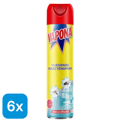 6x Vapona Vliegende Insectenspray - 400 ml