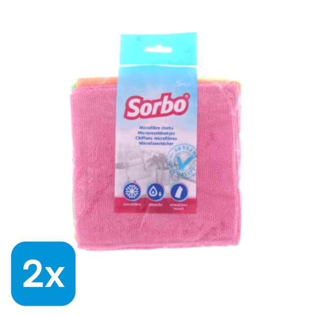 2x Sorbo Microvezeldoeken - 5 stuks