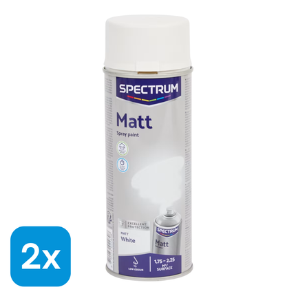2x Spectrum Spuitverf Hoogglans Wit - 750 ml