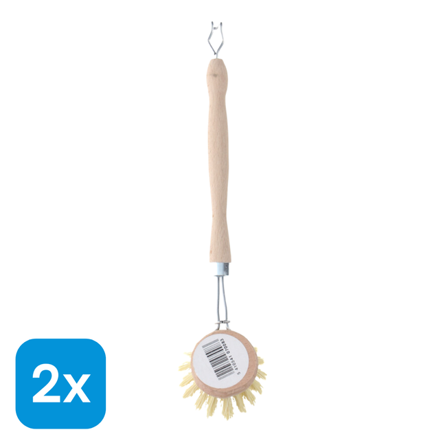 2x Afwasborstel Hout