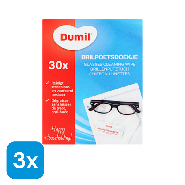 3x Dumil Brillendoekjes - 30 stuks