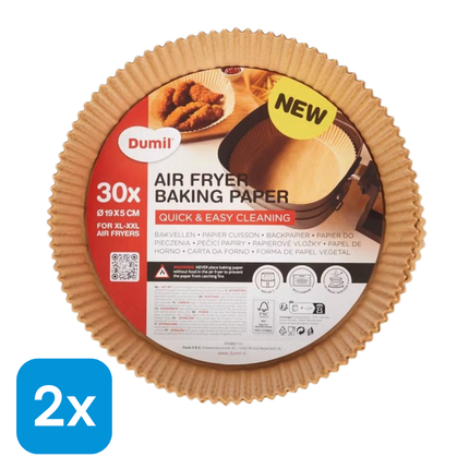 2x Dumil Airfryer Bakpapier Ø19x5 cm - 30 stuks