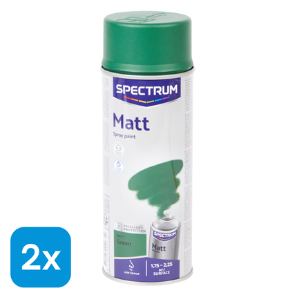 2x Spectrum Spuitverf Groen Matt - 400 ml