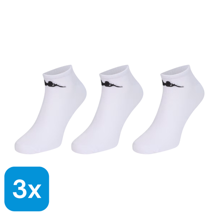 3x Kappa Sneakersokken Wit Maat 39-42 - 3 paar