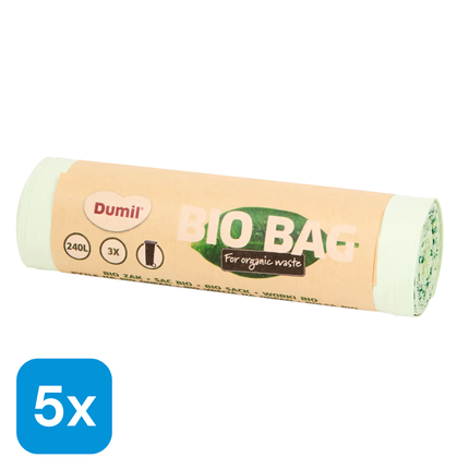 5x Dumil Bio Afvalzakken 240L - 15 stuks