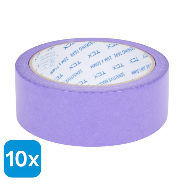 10x Afplaktape Paars - 25 m