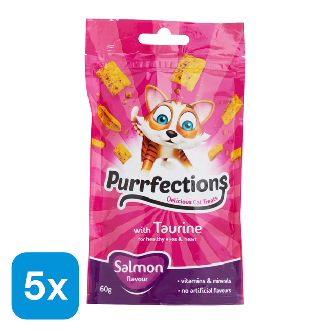 5x Purrfections Kattensnack Zalm - 60 gr