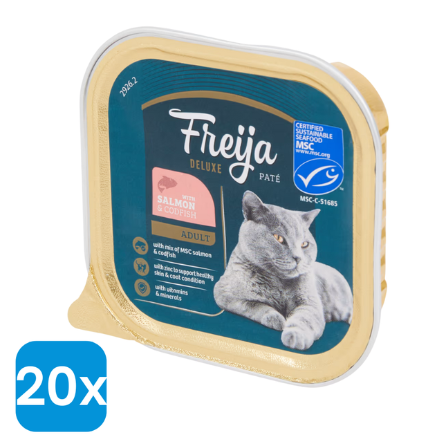 20x Freija Deluxe Kattenvoer Paté Zalm - 85 gr