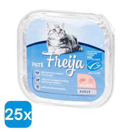 25x Freija Kattenvoer Paté Zalm - 100 gr