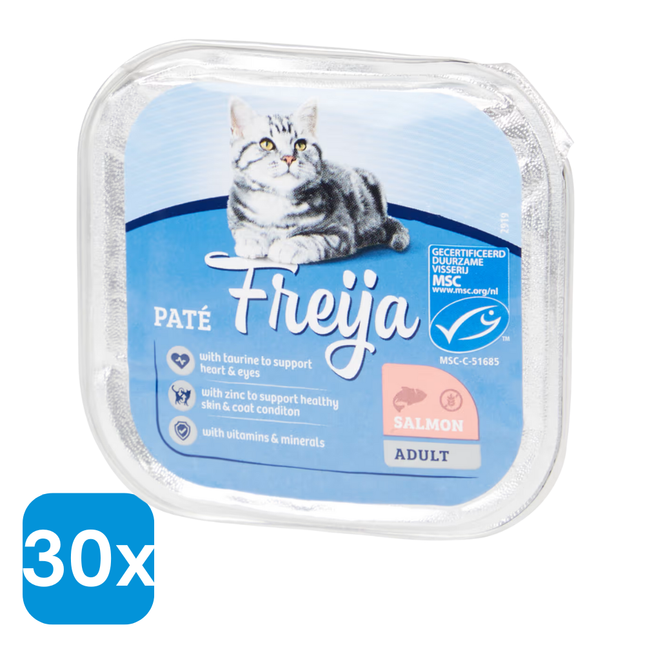 30x Freija Deluxe Kattenvoer Paté Zalm - 85 gr