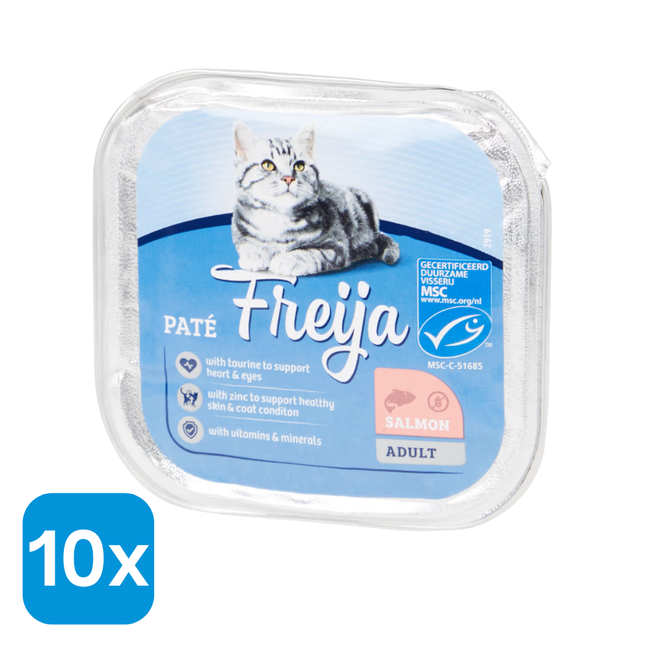 10x Freija Deluxe Kattenvoer Paté Zalm - 85 gr