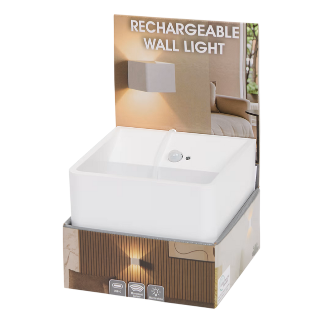 Wit Oplaadbare Wandlamp - Warm White