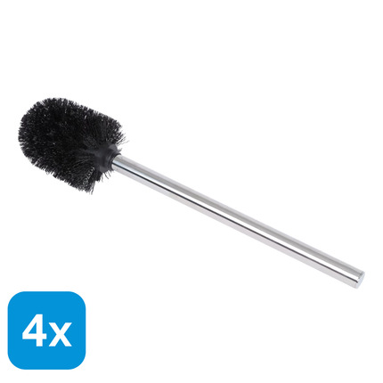 4x Toiletborstel Zwart - RVS