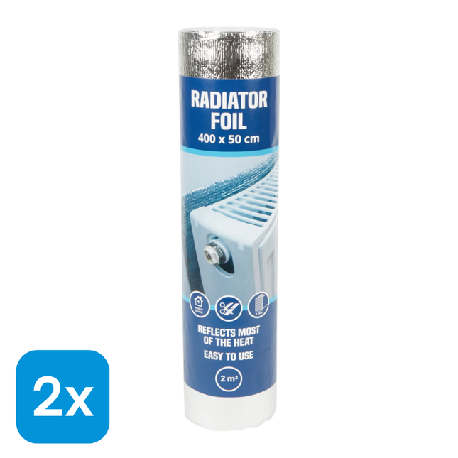 2x Radiatorfolie Zilver - 400x50cm