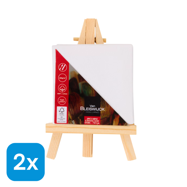 2x Van Bleiswijck Mini-schildersdoek - 7x7 cm