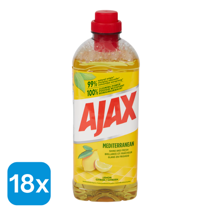 18x Ajax Allesreiniger Mediterranean Citroen - 1 liter