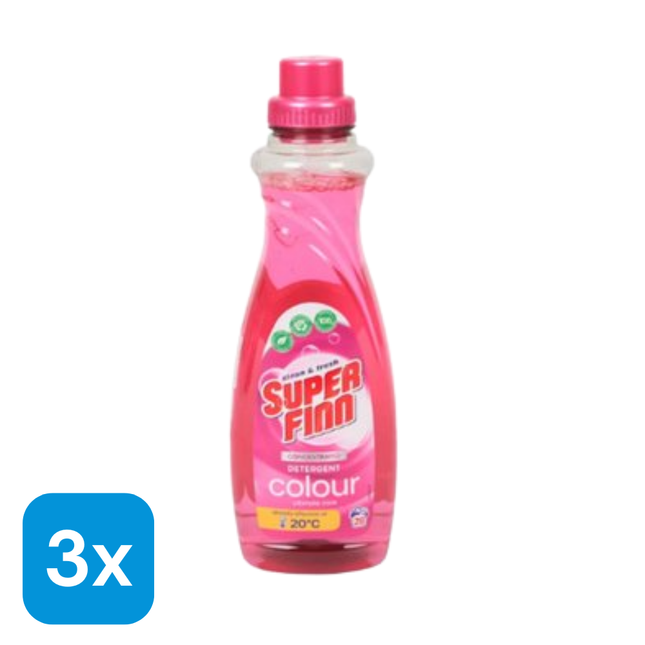 3x Superfinn Wasmiddel Gekleurde Was - 1 liter