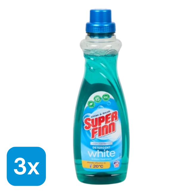 3x Superfinn Wasmiddel Witte Was - 1 liter