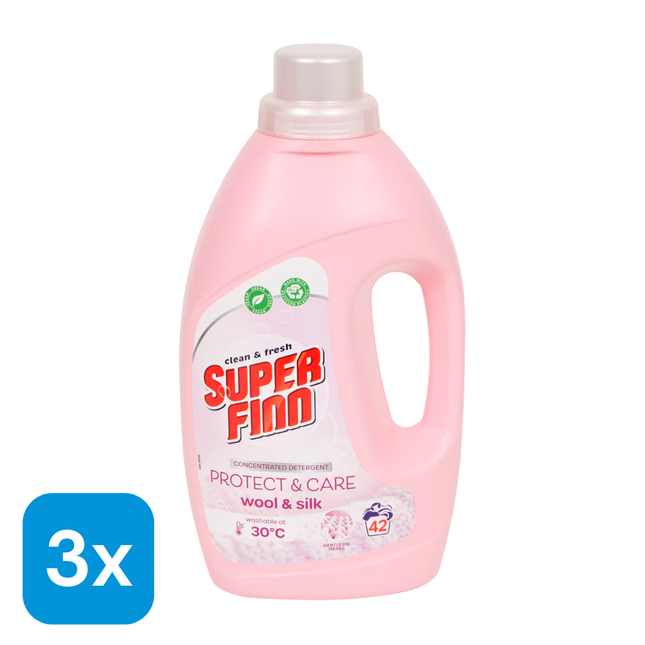 3x Superfinn Wasmiddel Wol & Zijde - 1,5 liter