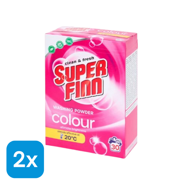 2x Superfinn Waspoeder Gekleurde Was - 30 wasbeurten