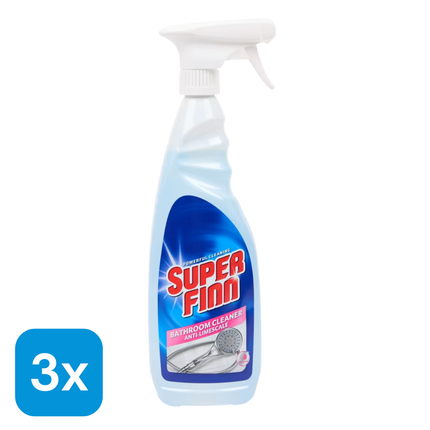 3x Superfinn Anti-kalk Badkamerreiniger Spray - 750 ml