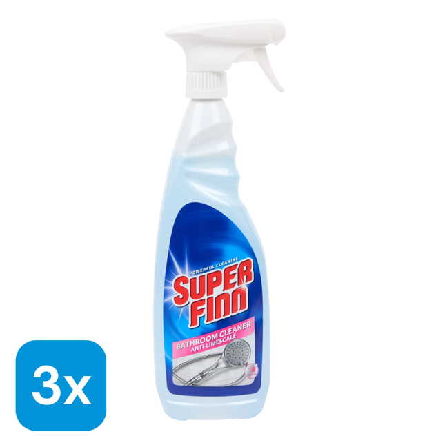 3x Superfinn Anti-kalk Badkamerreiniger Spray - 750 ml
