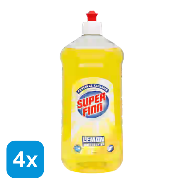 4x Superfinn Afwasmiddel Citroen - 1 liter