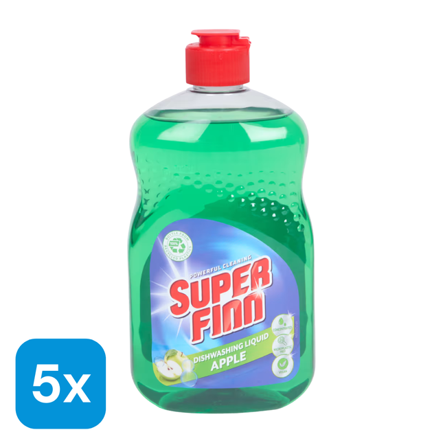 5x Superfinn Afwasmiddel Appel - 500 ml