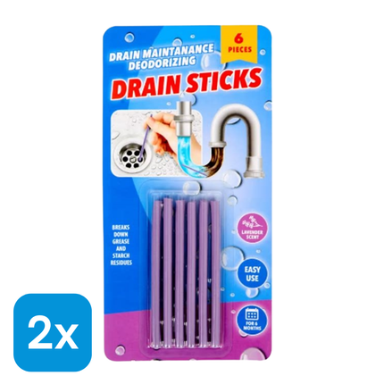 2x Ontstoppersticks Lavendel - 6 stuks